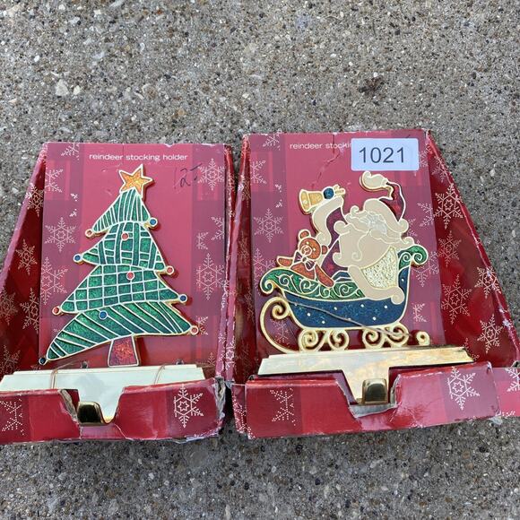 Target Other - Christmas Reindeer Stocking Holders Lot Of 2